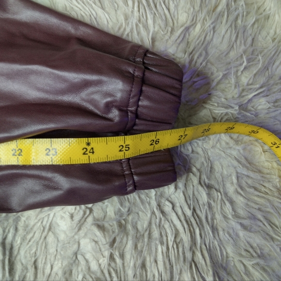 New Blank NYC Faux Leather Drawstring Jogger Color Grape Shake Size S - Picture 9 of 11
